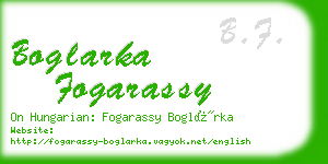 boglarka fogarassy business card